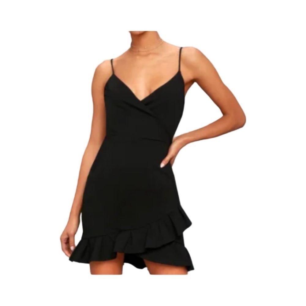 Lulus Sealed With a Kiss Black Bodycon Dress NWT Size L